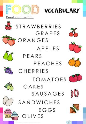 Read and match: food