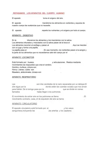 Aparatos del cuerpo humano
