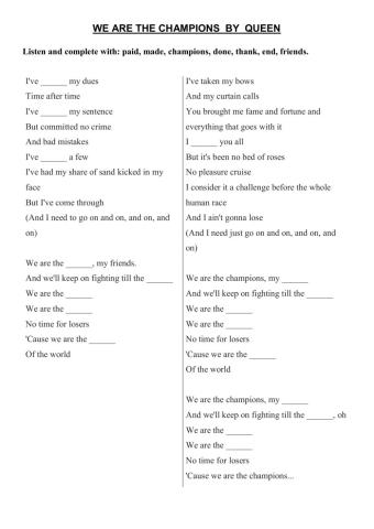 We Are The Champions - Queen