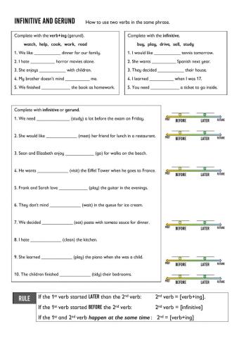 Using two or more verbs in a phrase - infinitive and gerund verbs KET(C)