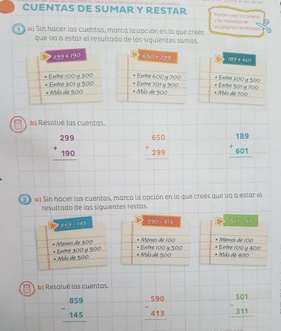 Cuentas de sumar y restar