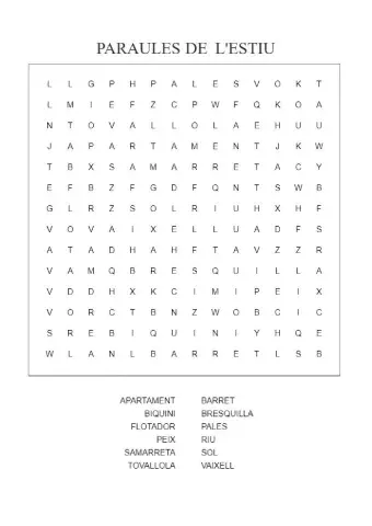 Vocabulari de l'estiu