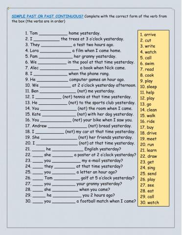 Past Continuous or Simple Past