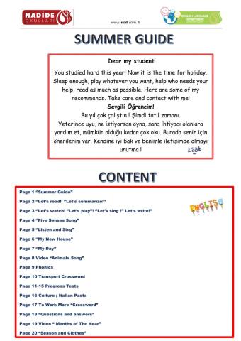 Summer Guide Content