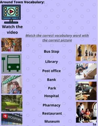 Around Town: Vocabulary