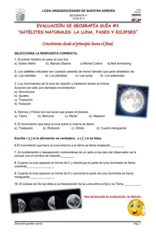 Evaluación de geografía