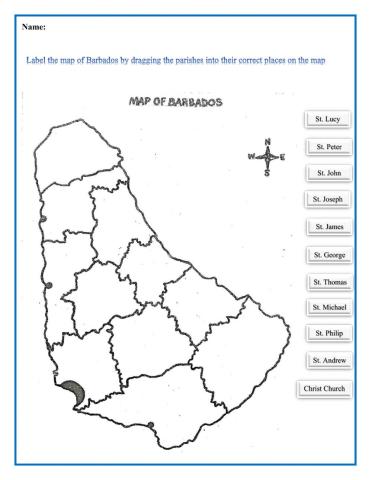 Map of Barbados Worksheet