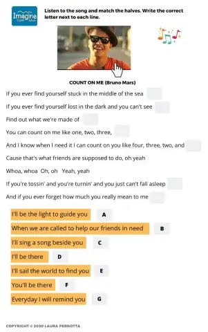 -Count on me- by Bruno Mars