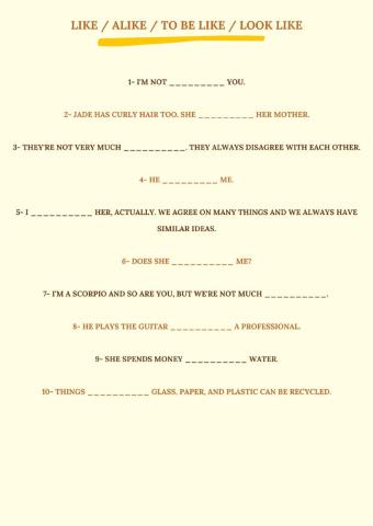 Like, alike, look like