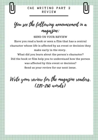 Writing part 2 - review cae