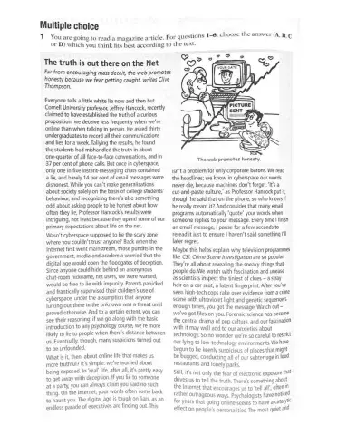 MULTIPLE CHOICE CAE ( The truth is there in the net)