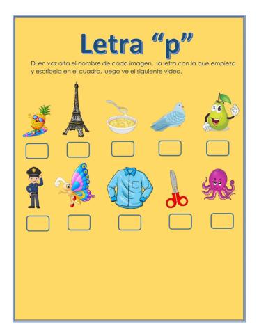 Letra P con video