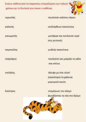 Χρόνοι ρημάτων και παλιά επαγγέλματα