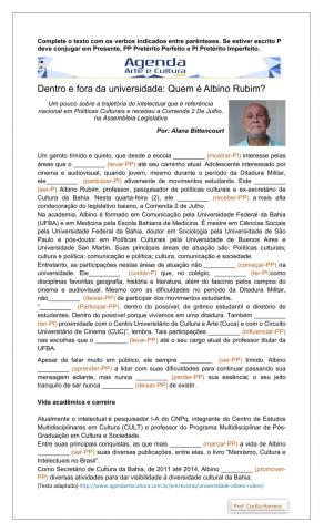 Dentro e fora da universidade: Quem é Albino Rubim?