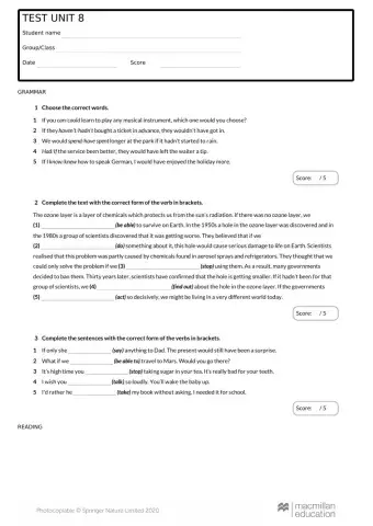 OPTIMISE- UNIT 8 TEST