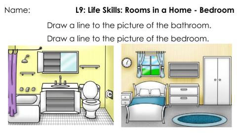 Rooms in the home - Bedroom