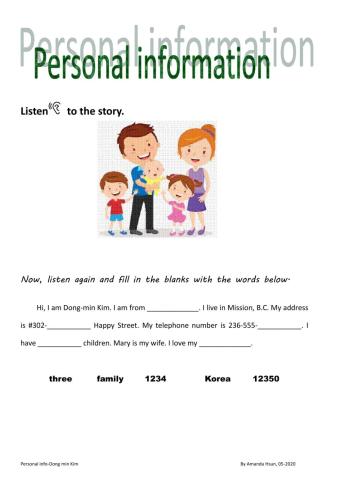 personal information-Dong min Kim