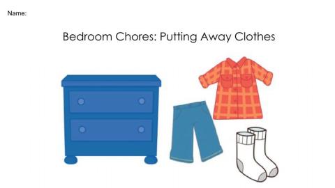 Bed room chore Putting Clothes Away