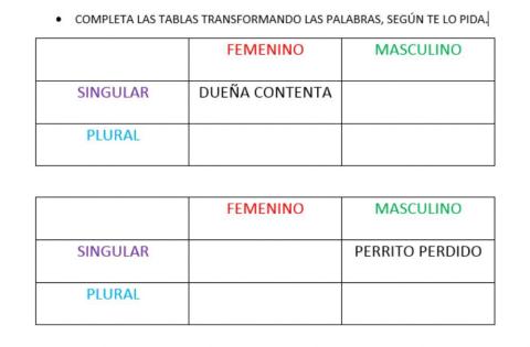 Completamos los cuadros