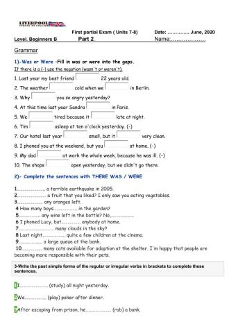 First partial exam. part 2