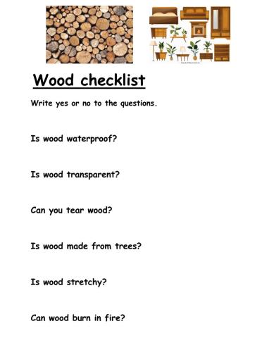 Wood checklist