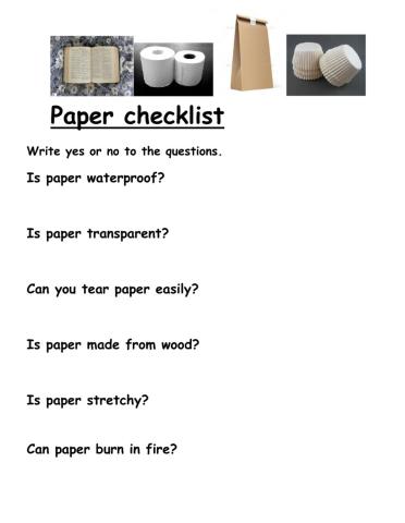 Paper checklist