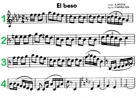 4º Hoja de pentagramas - El beso 1-1