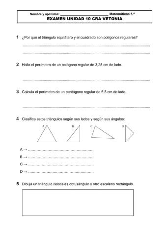 Examen unidad 10 mates 5º