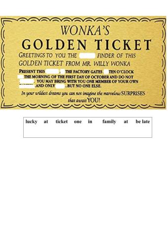Wonka's golden ticket