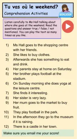 Tu vas où le weekend?