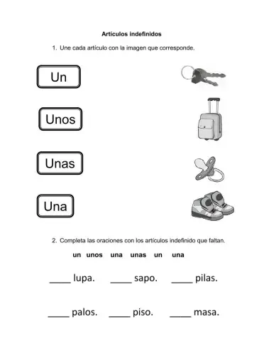 Artículos indefinidos