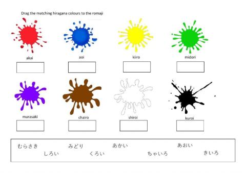 Hiragana colours