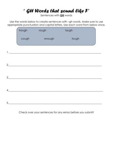 'GH' words that sound like 'f'