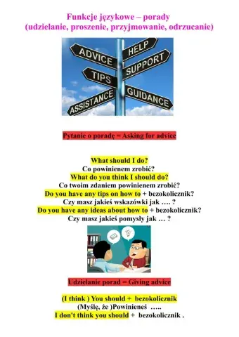Funkcje językowe - Udzielanie porad