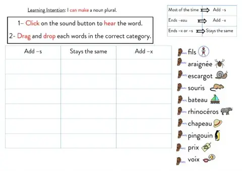 Making French nouns plural