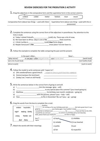 Revision-Comparatives-Past and Present-E-mail-Will-Going to