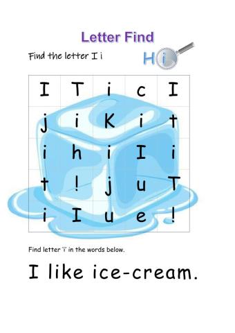 Letter I recognition