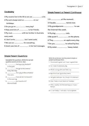 Simple Present- Present Continuous