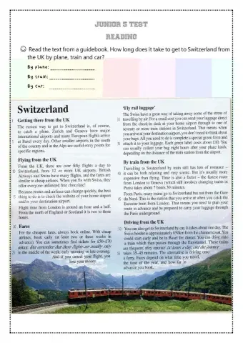 Reading and Listening Test Junior 5