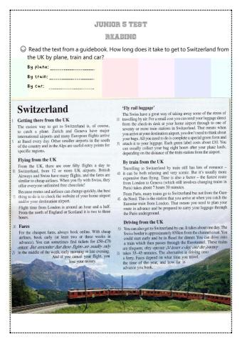 Reading and Listening Test Junior 5