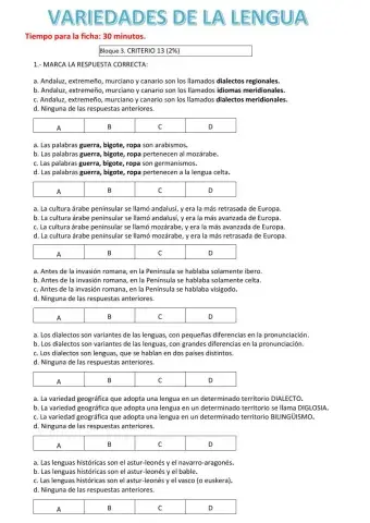 Variedades de la lengua