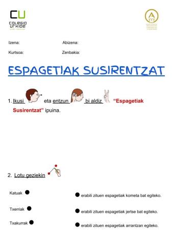 LH2 Entzumena Espagetiak Susirentzat