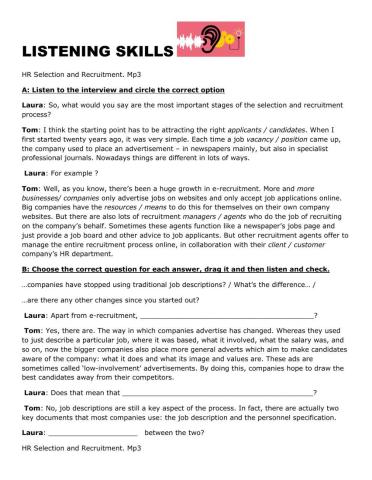 Recruitment and Selection