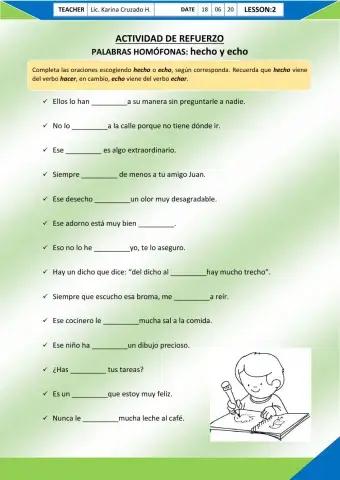 Actividad de refuerzo - Homónimas
