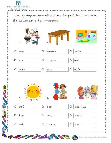 Palabras sa se si so su