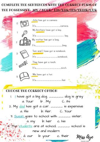 Possessive adjectives