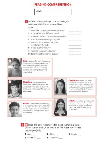 Reading comprehension