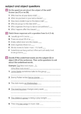 Subject and object questions