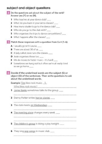 Subject and object questions