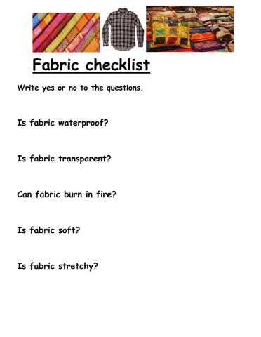Fabric worksheet